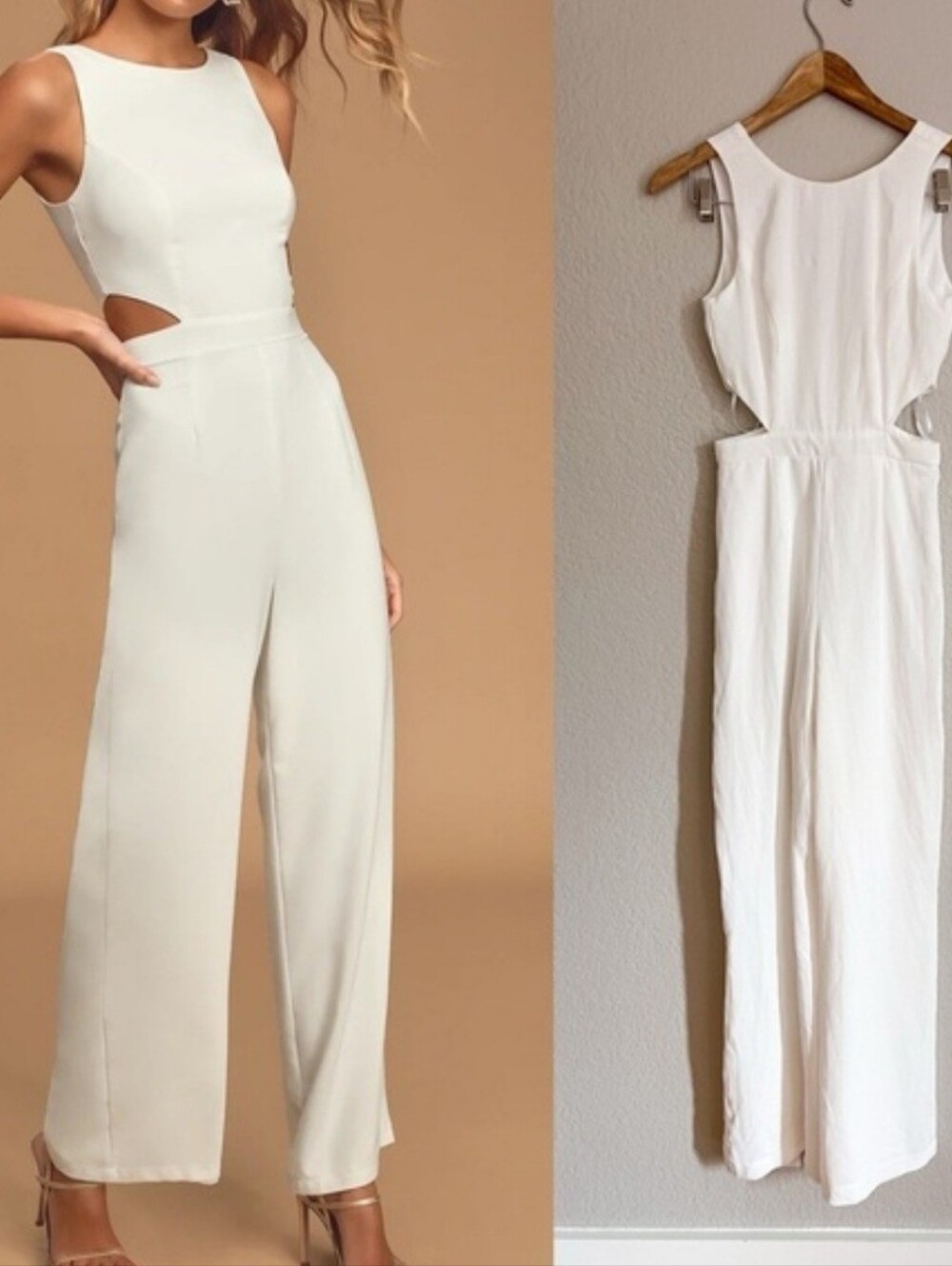 Lulus White Women's Jumpsuit with Cutout Detail